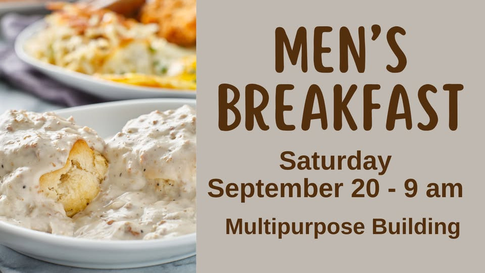 Men's Breakfast flyer.