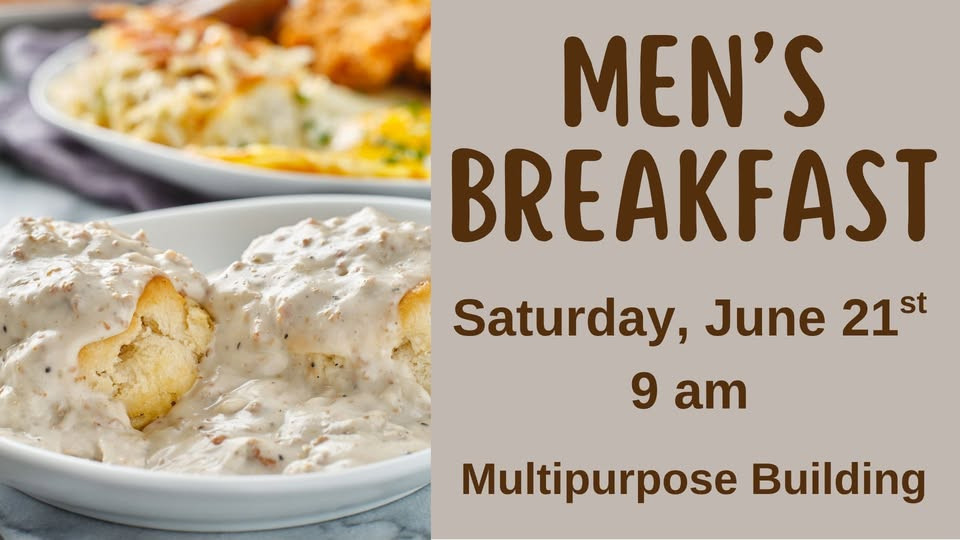 Men's breakfast flyer.