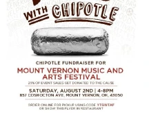 Mount Vernon Music and Arts Festival Chipotle Fundraiser flyer.