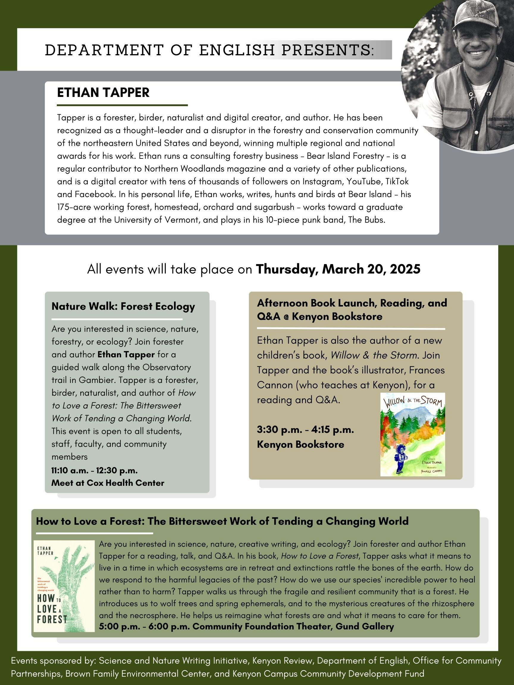 Nature Walk with Ethan Tapper flyer.