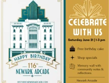 Newark Arcade 116th Anniversary flyer.