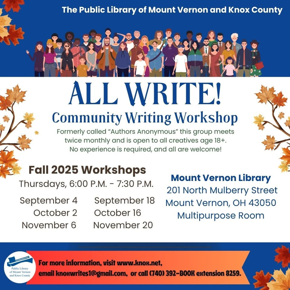 All Write Community Workshop flyer.