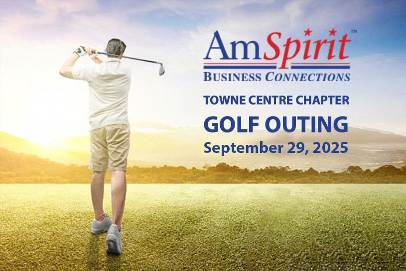 AmSpirit Buisiness Connections Towne Center Chapter Golf outing flyer.