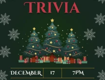 Burrata Woodfired Christmas Trivia flyer.