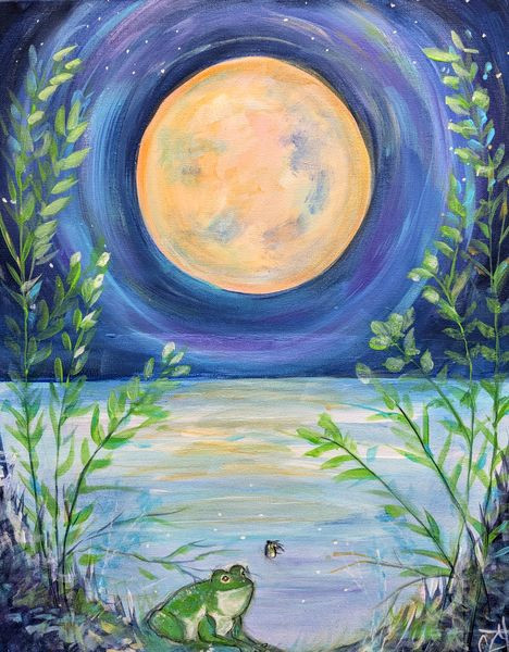 Burrata Woodfired Paint Event Toadally Spring painting.