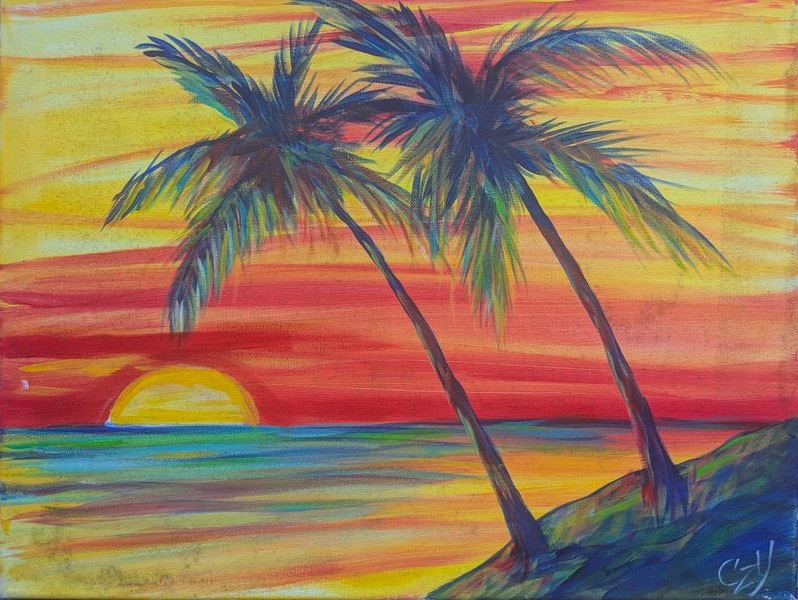 Burrata Woodfired Painting Event Beach Vibes painting.