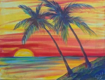 Burrata Woodfired Painting Event Beach Vibes painting.