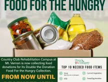 Country Club Rehabilitation Campus at Mount Vernon Double the Donation Food For the Hungry event flyer.