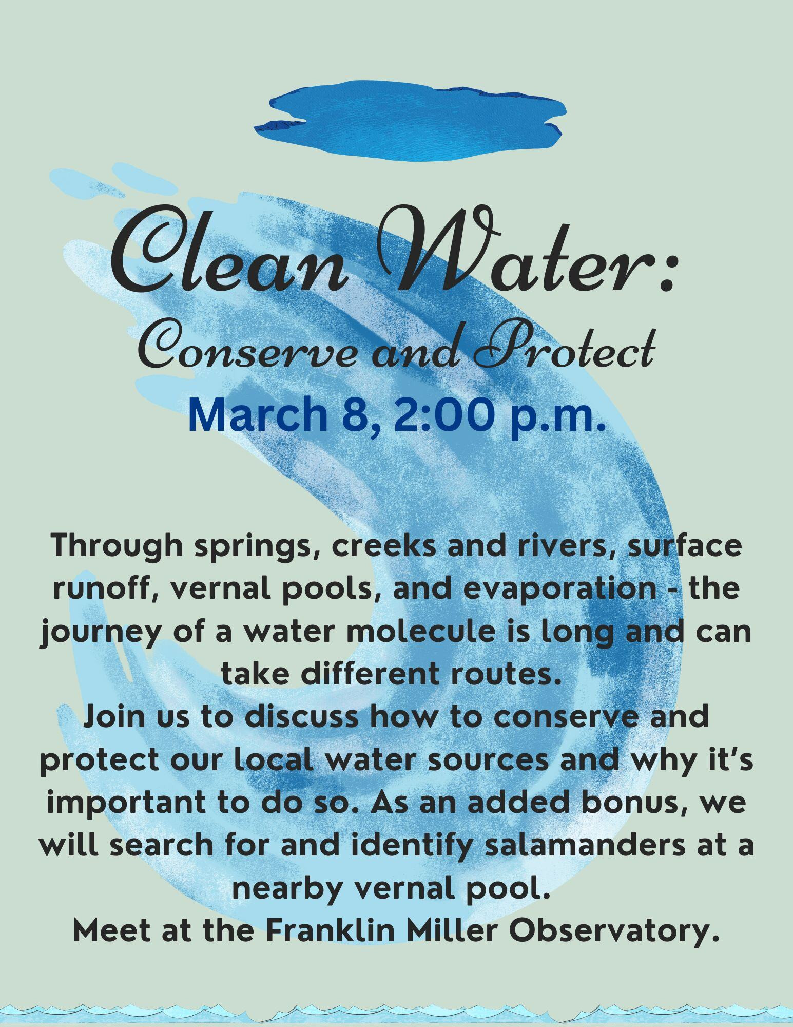 Clean Water Conserve and Protect flyer.
