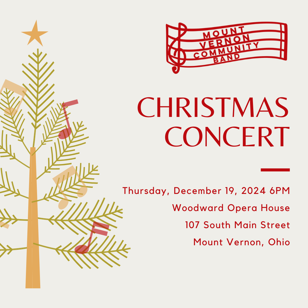 Mount Vernon Community Band Christmas Concert flyer.