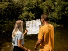 Couple looking at a map of Knox County