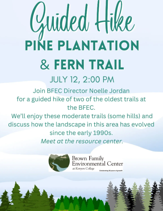 Guided Hike Pine Plantation and Fern Trail flyer.