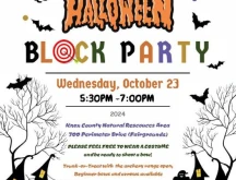 KCNRA Halloween block party and archery flyer.