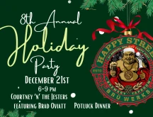 Happy Street Bru Werks 8th Annual Holiday Party flyer.