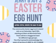 Jerry and Joys Easter Egg Hunt flyer.
