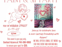 Kenyon INN Galentine's Paint & Sip Party flyer.