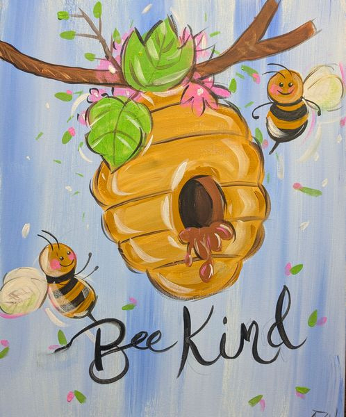 Paint Event at Mazzas Bee Kind flyer.