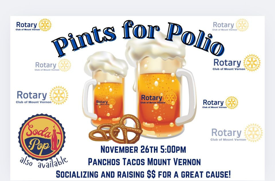 Pint's for Polio Rotary Club flyer.