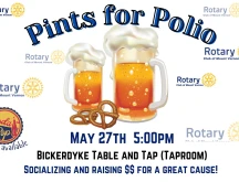 Pints for Polio Rotary Club May flyer.