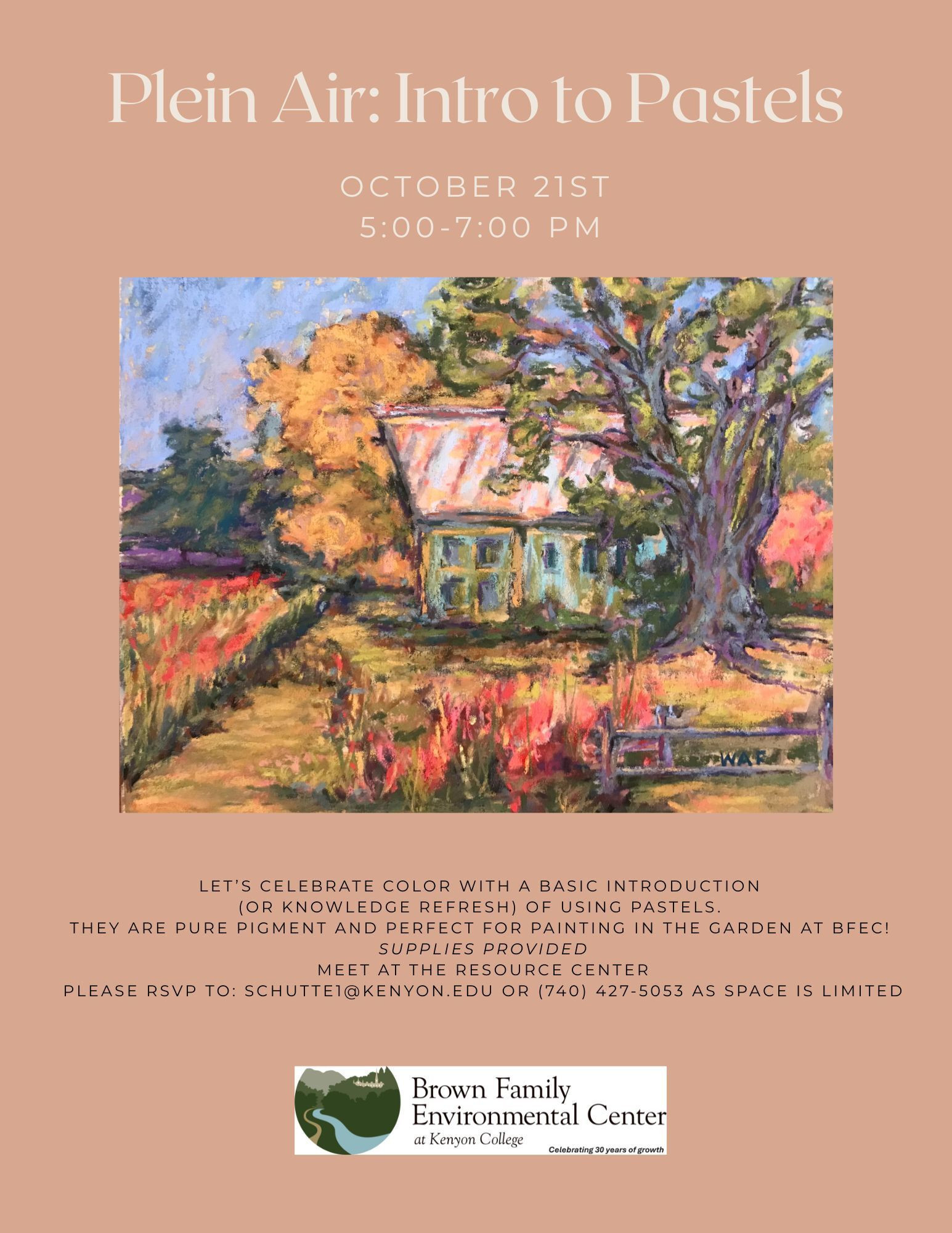 Plein Air Intro to Pastels flyer.