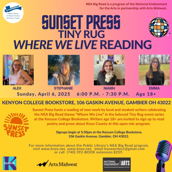 Sunset Press Tiny Rug Where We Live Reading flyer.