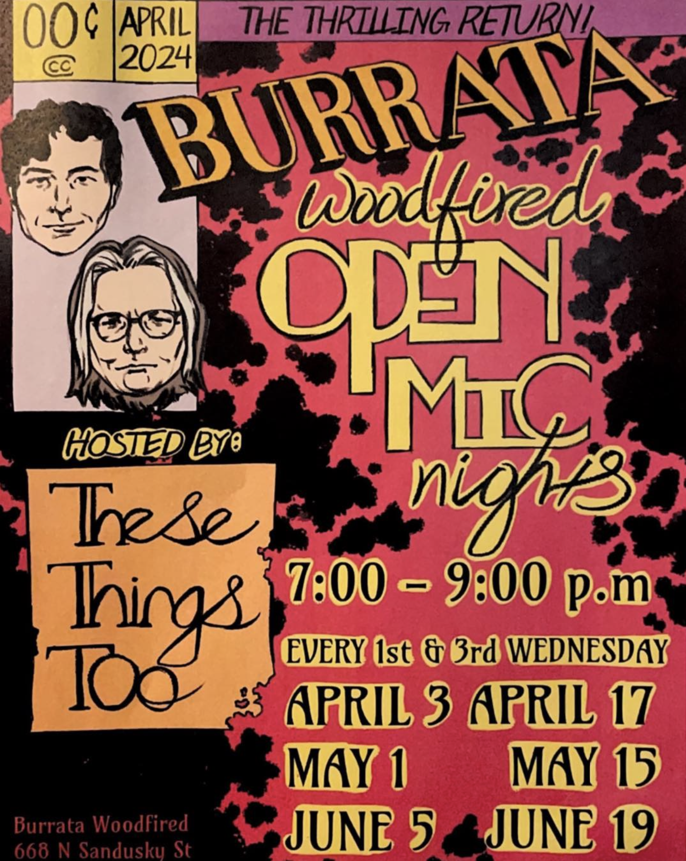 Burrata Open Mic Poster