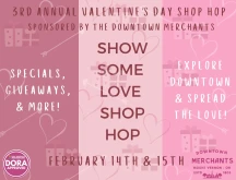 Show Some Love Shop Hop event flyer.