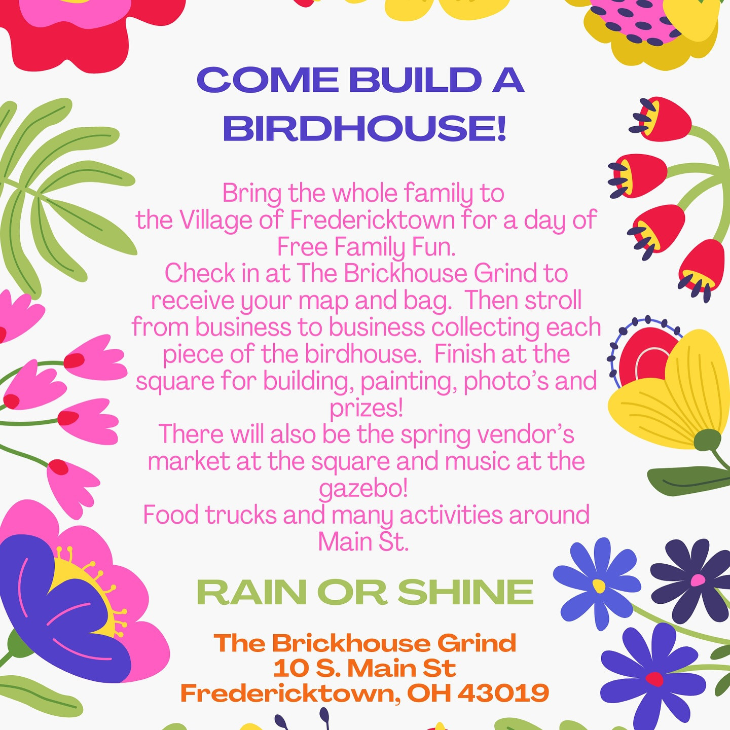 Spring Fling Fredericktown flyer.