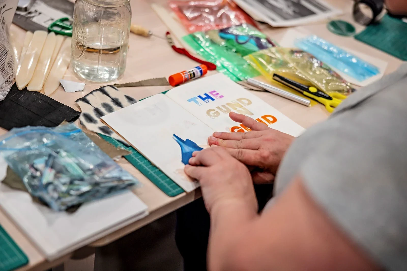 Photograph of a guest making a Collage