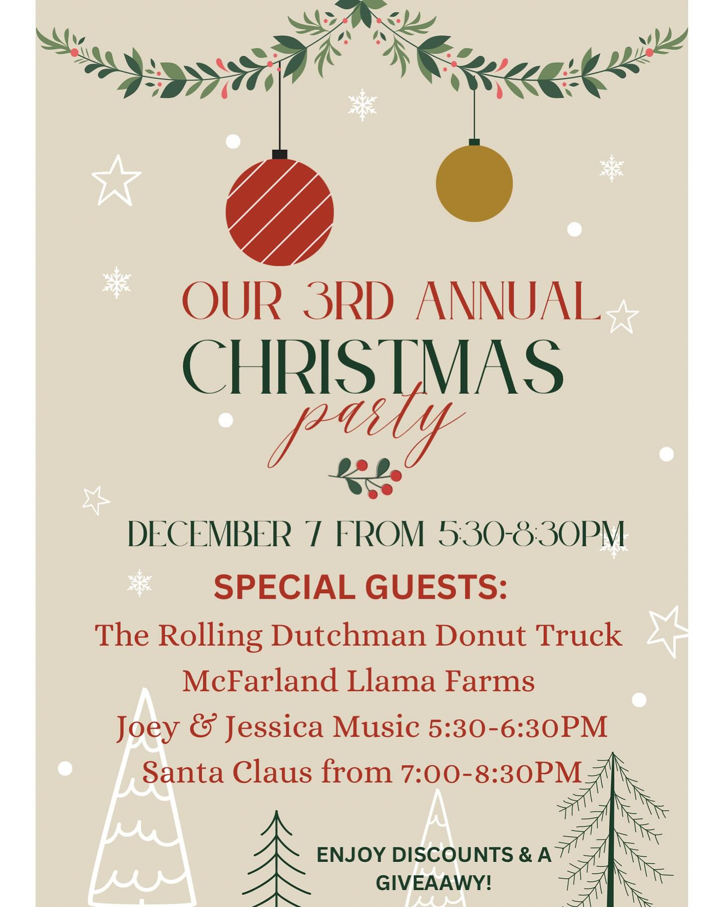 The Blessed Life 3rd Annual Christmas Party flyer.