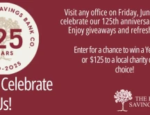 125 Year Anniversary Killbuck Savings Bank.